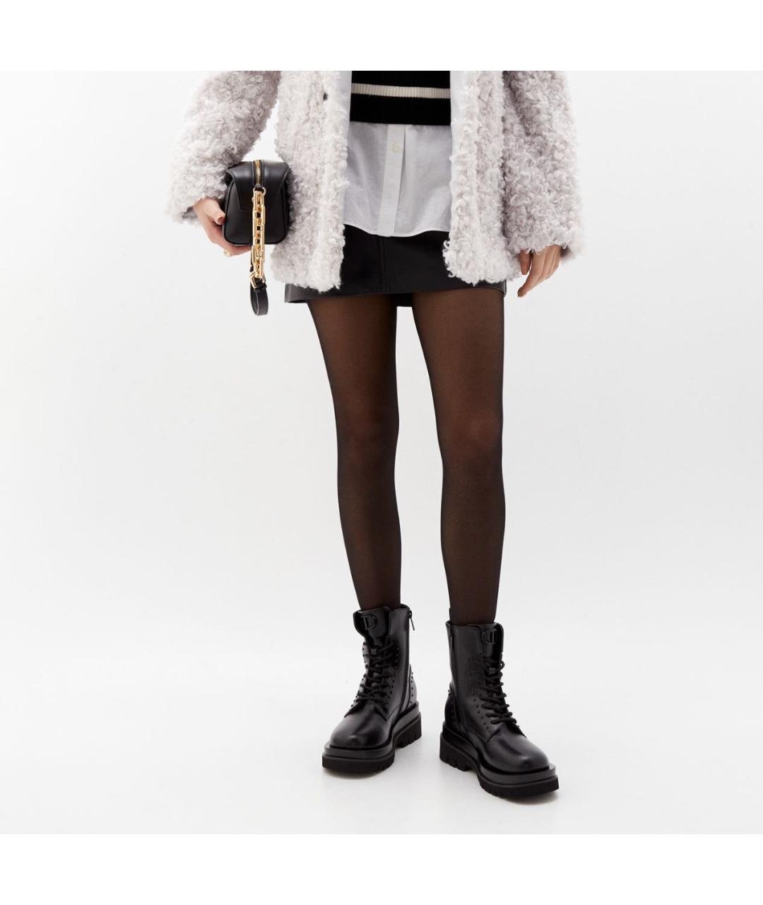 TWIN-SET Черные кожаные ботинки, фото 3