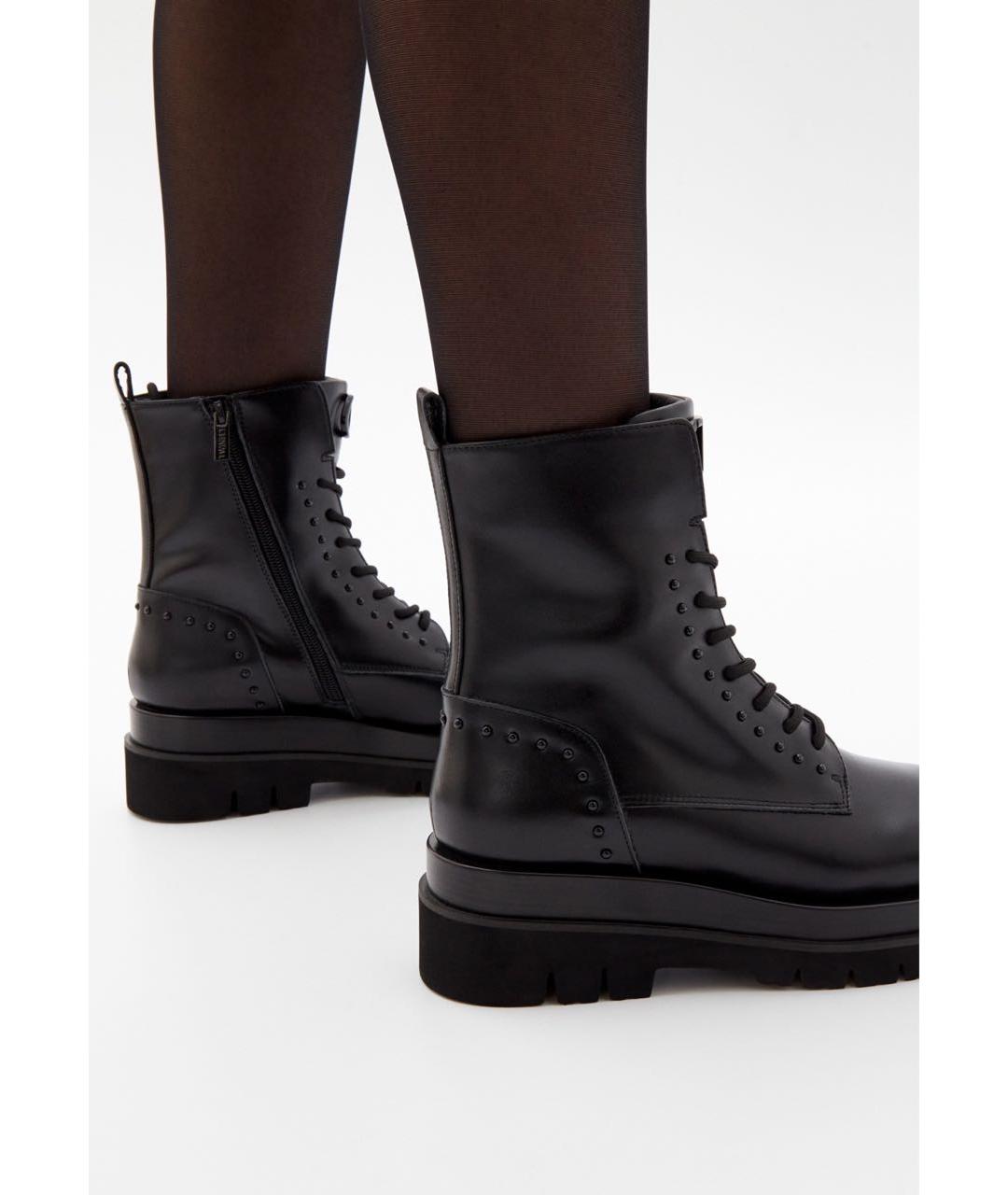 TWIN-SET Черные кожаные ботинки, фото 4