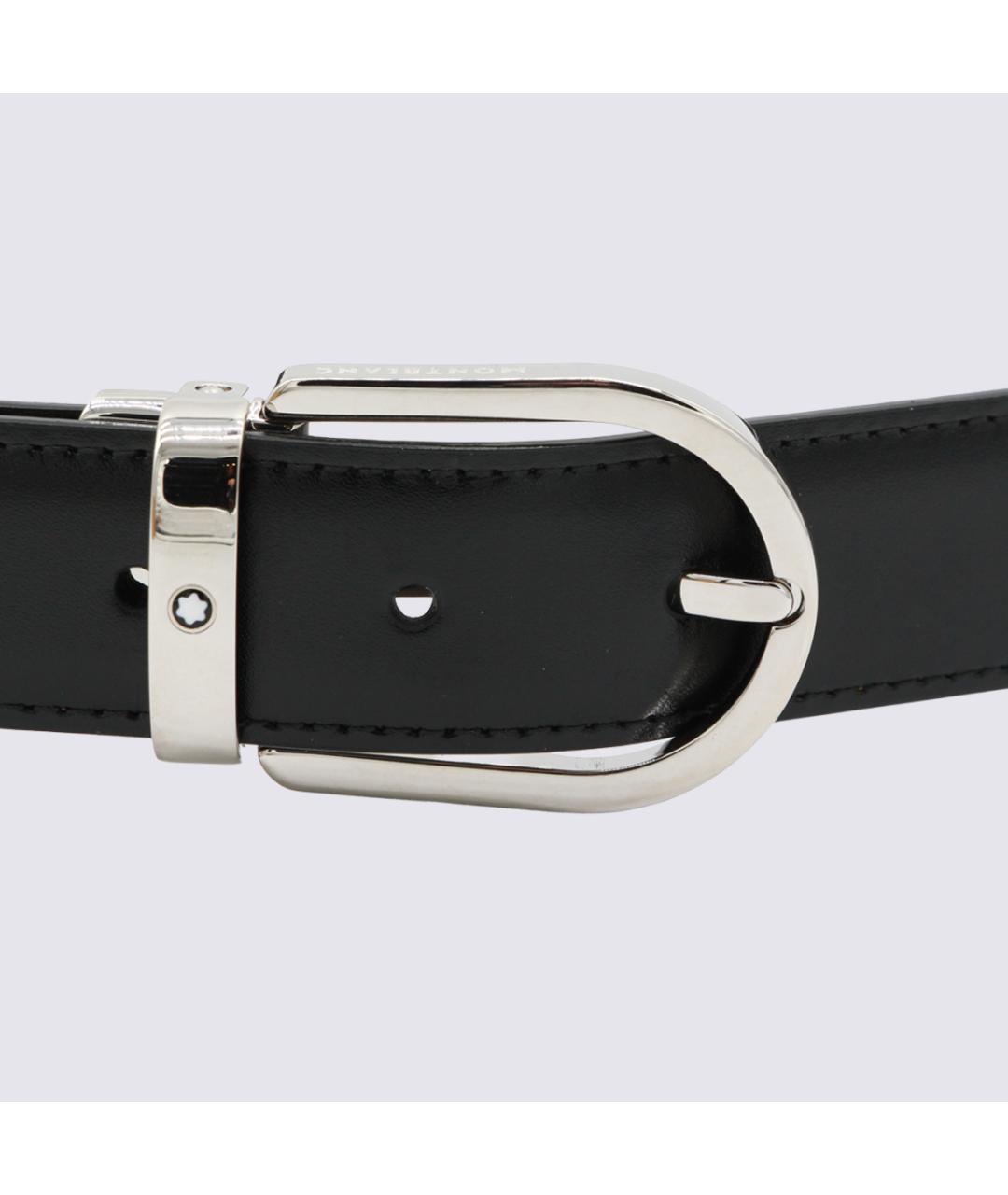 MONTBLANC Черный кожаный ремень, фото 2
