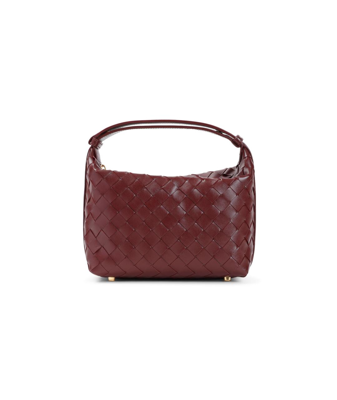 BOTTEGA VENETA Бордовая кожаная сумка с короткими ручками, фото 1