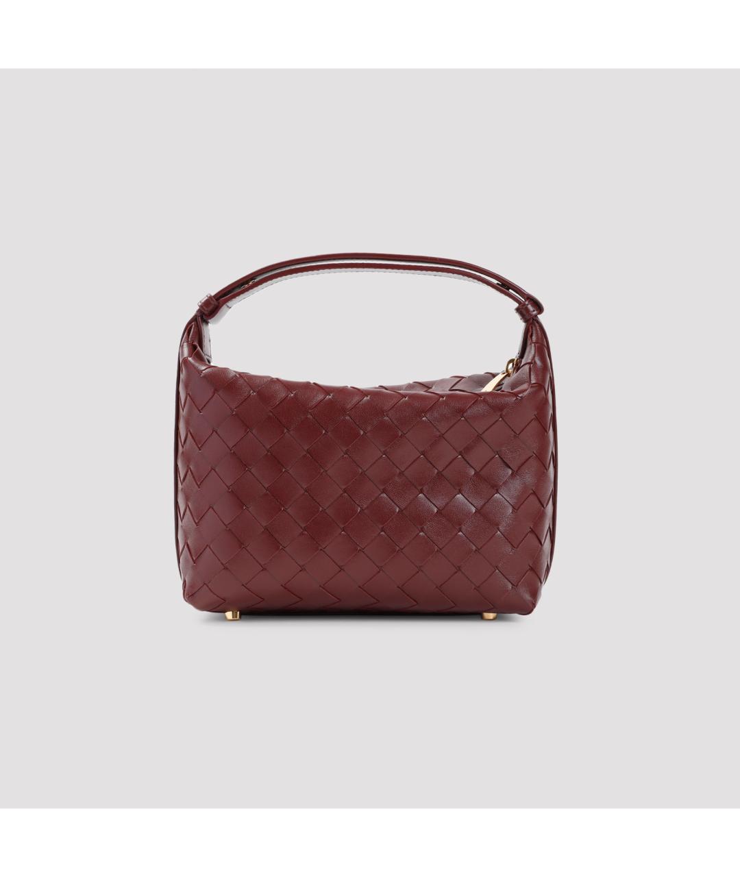 BOTTEGA VENETA Бордовая кожаная сумка с короткими ручками, фото 3