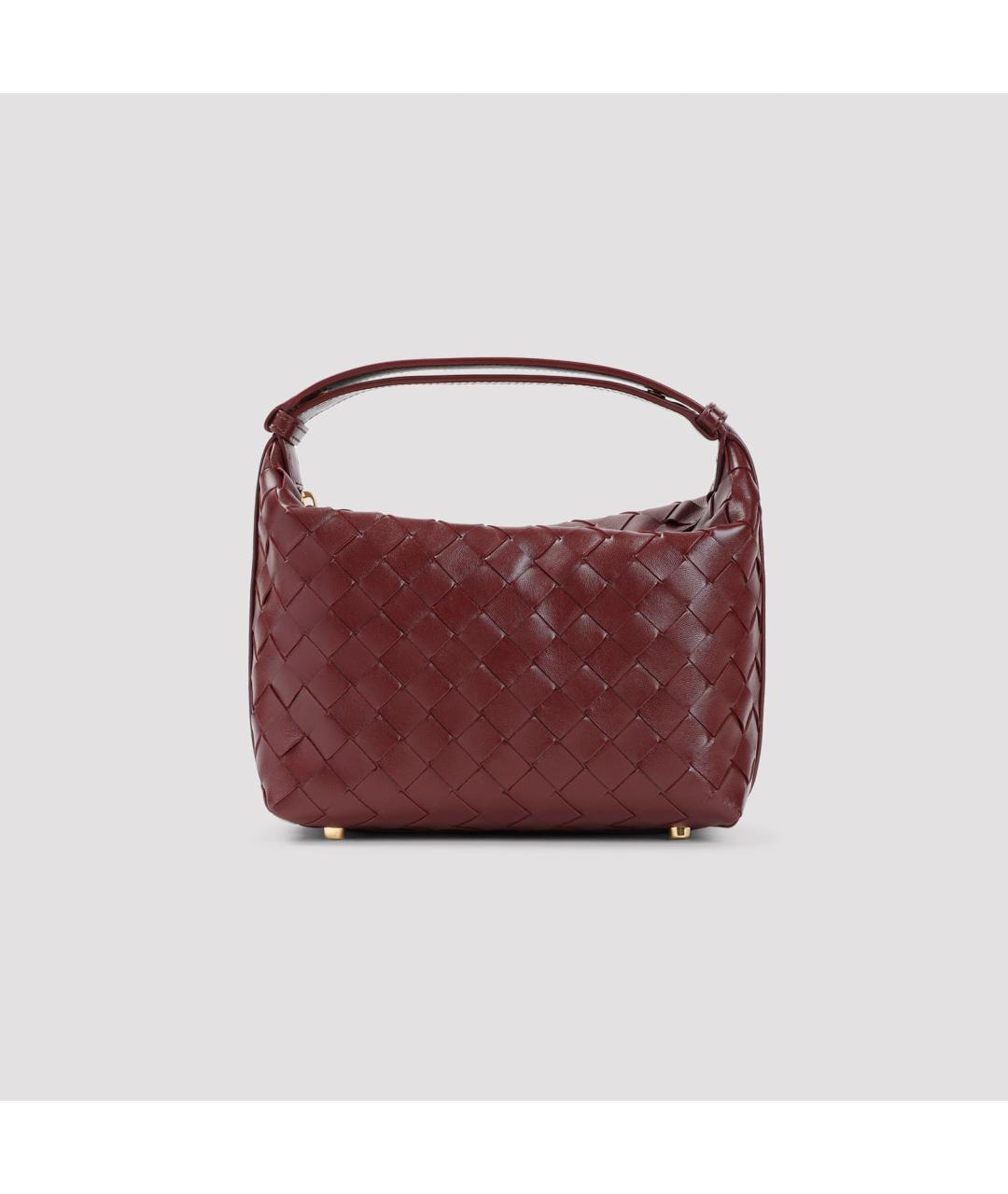 BOTTEGA VENETA Бордовая кожаная сумка с короткими ручками, фото 2