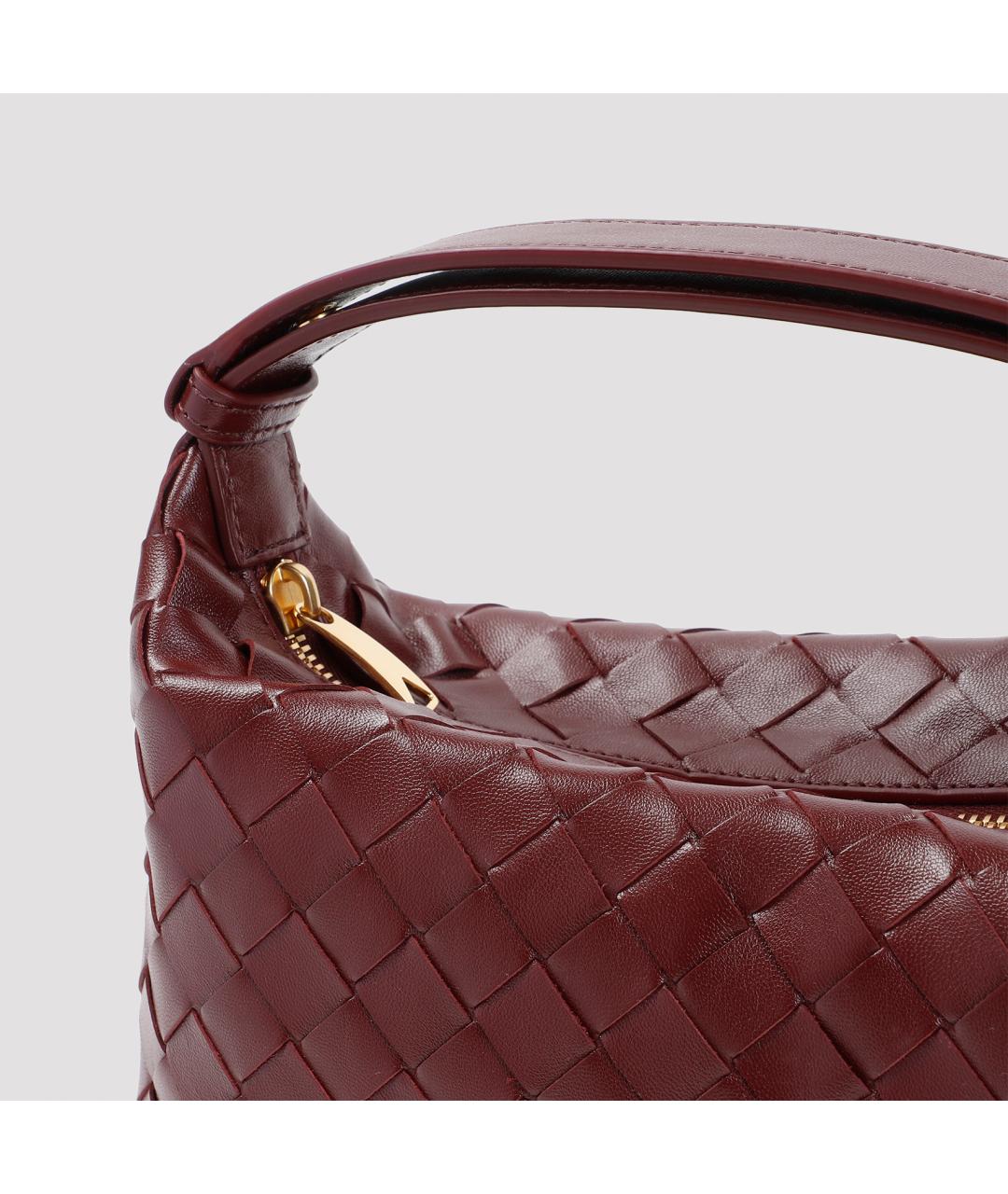 BOTTEGA VENETA Бордовая кожаная сумка с короткими ручками, фото 5