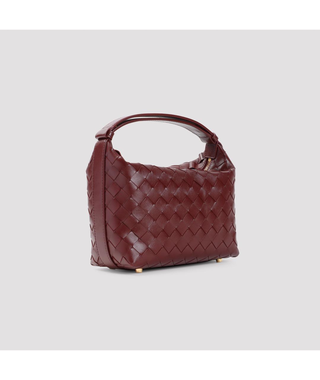 BOTTEGA VENETA Бордовая кожаная сумка с короткими ручками, фото 4