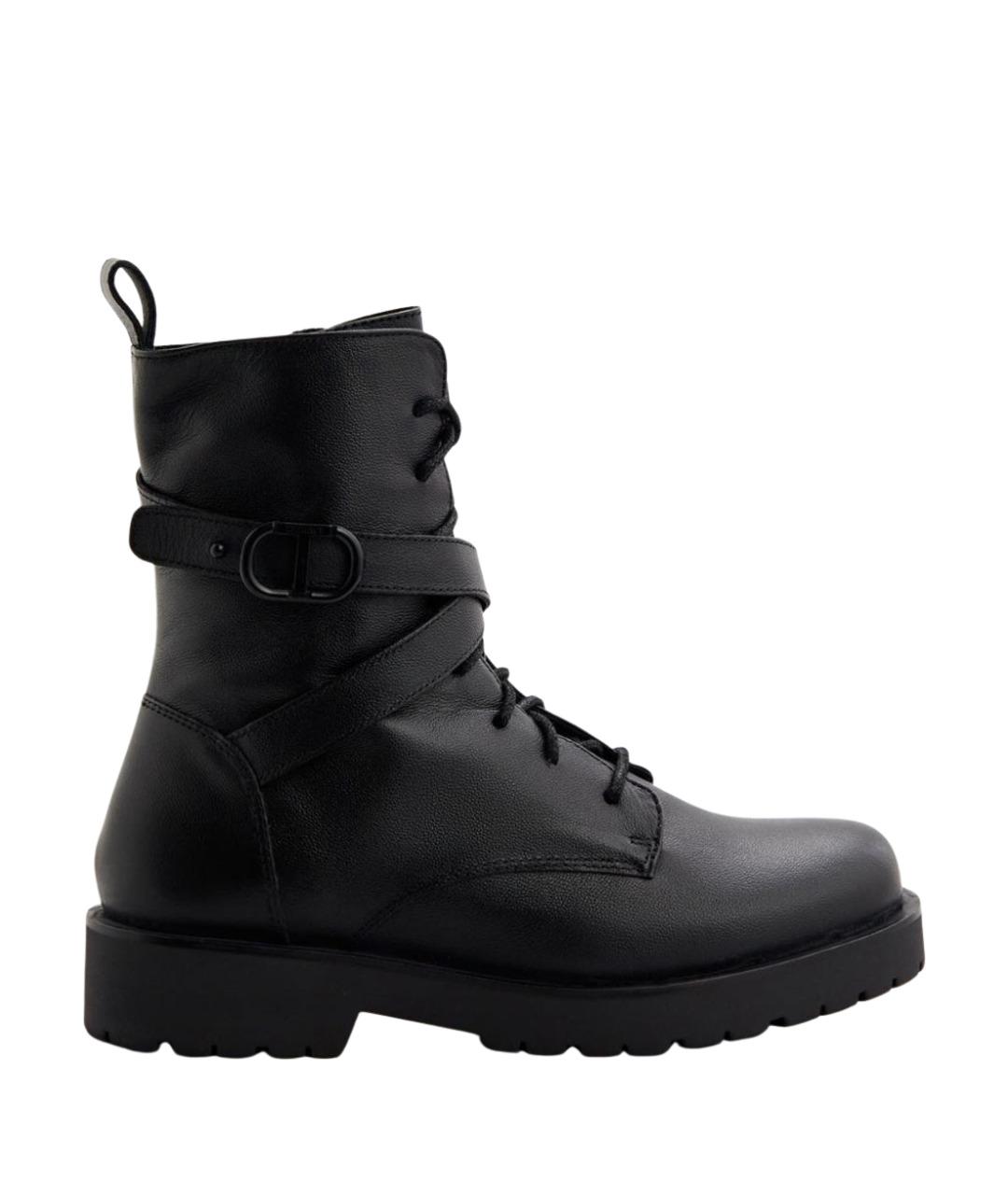 TWIN-SET Черные кожаные ботинки, фото 1