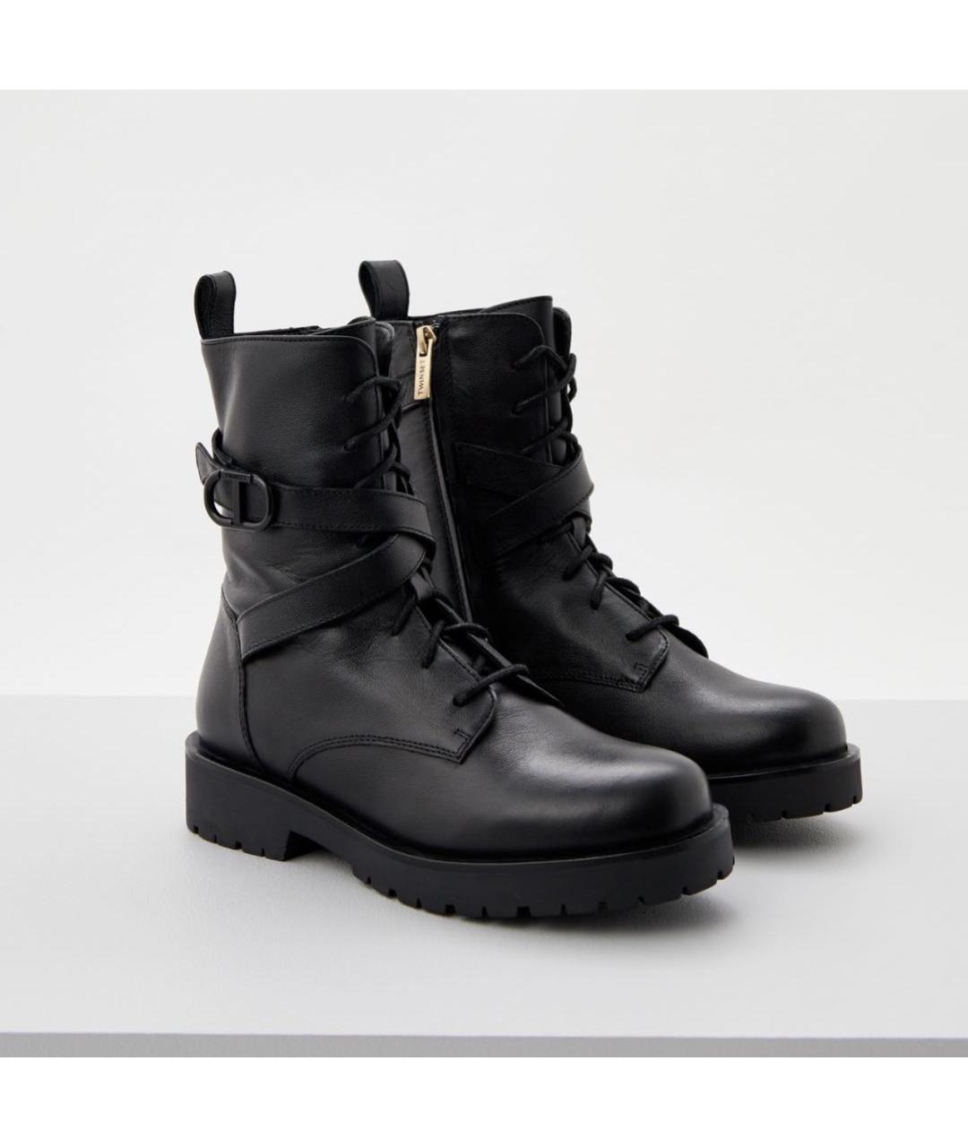 TWIN-SET Черные кожаные ботинки, фото 2