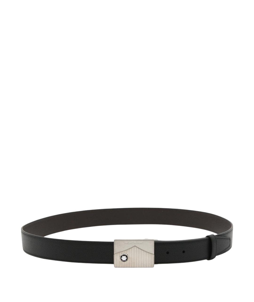 MONTBLANC Черный кожаный ремень, фото 1