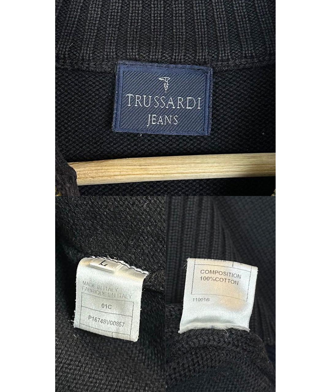 TRUSSARDI JEANS Черный хлопковый джемпер / свитер, фото 7