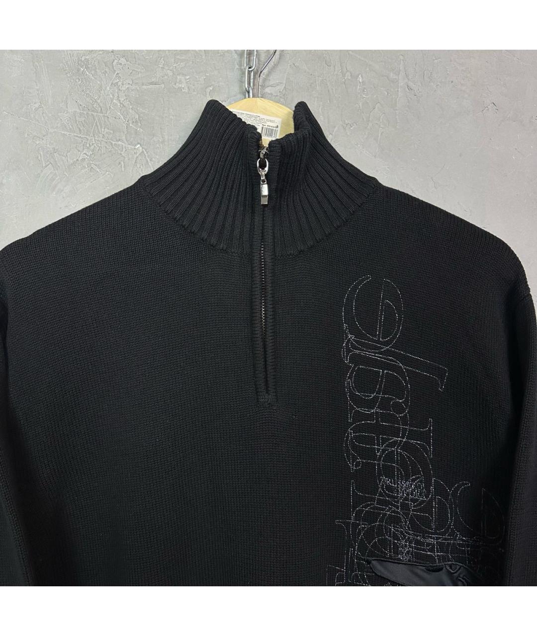 TRUSSARDI JEANS Черный хлопковый джемпер / свитер, фото 2
