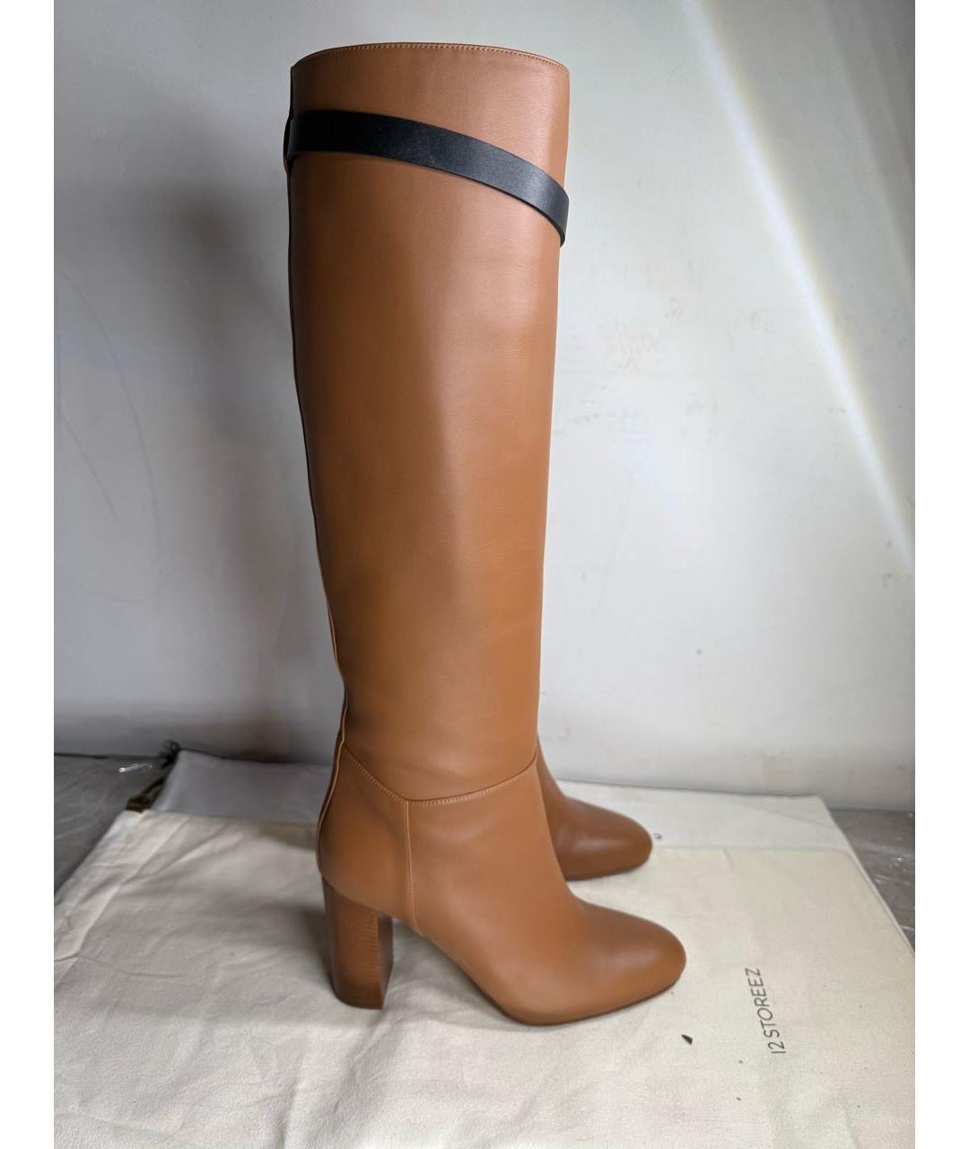 HERMES Коричневые кожаные сапоги, фото 6