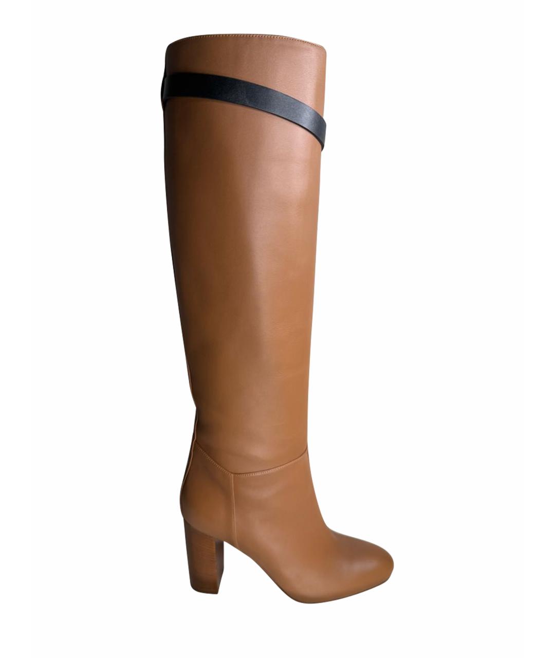 HERMES Коричневые кожаные сапоги, фото 1