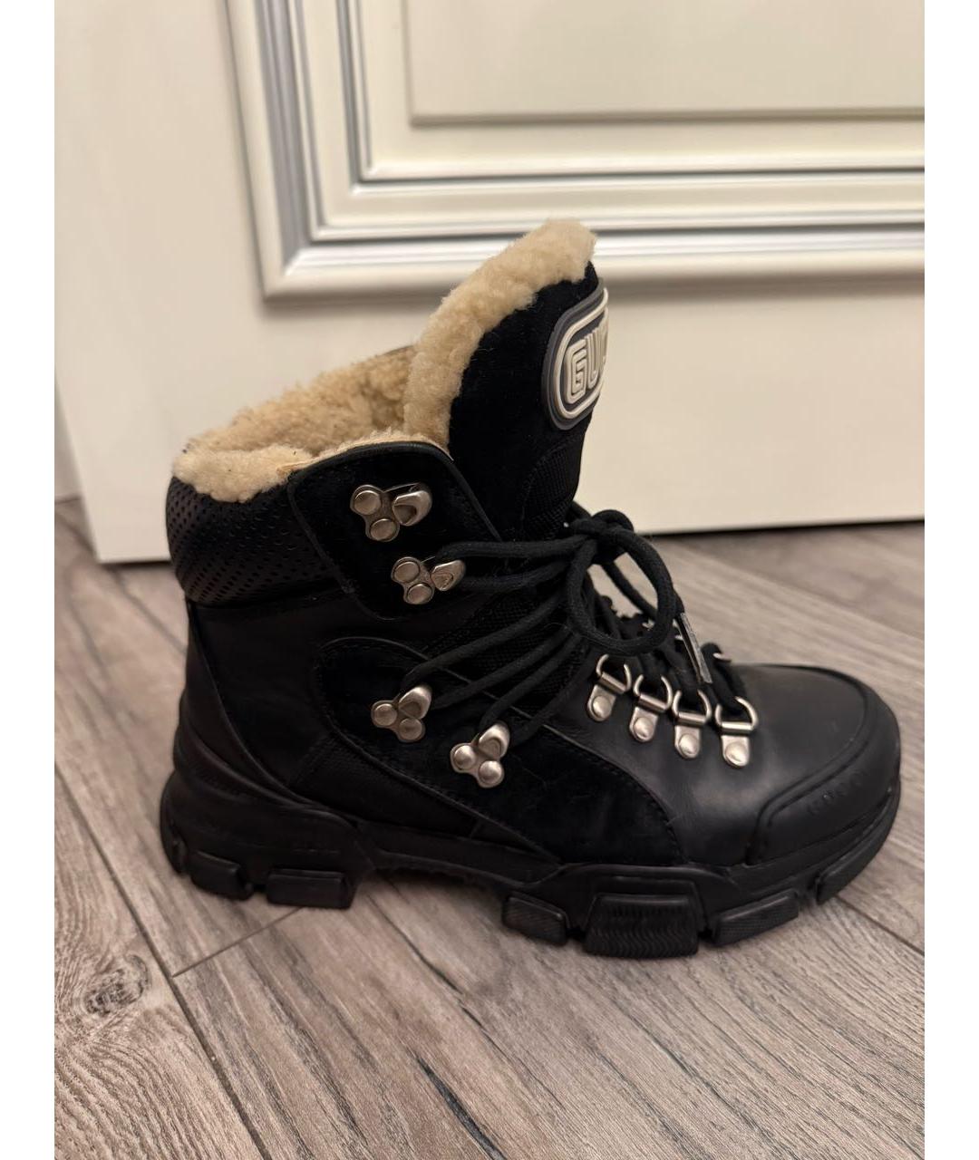 GUCCI Черные кожаные ботинки, фото 7