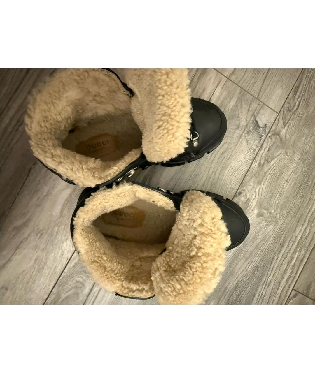 GUCCI Черные кожаные ботинки, фото 6