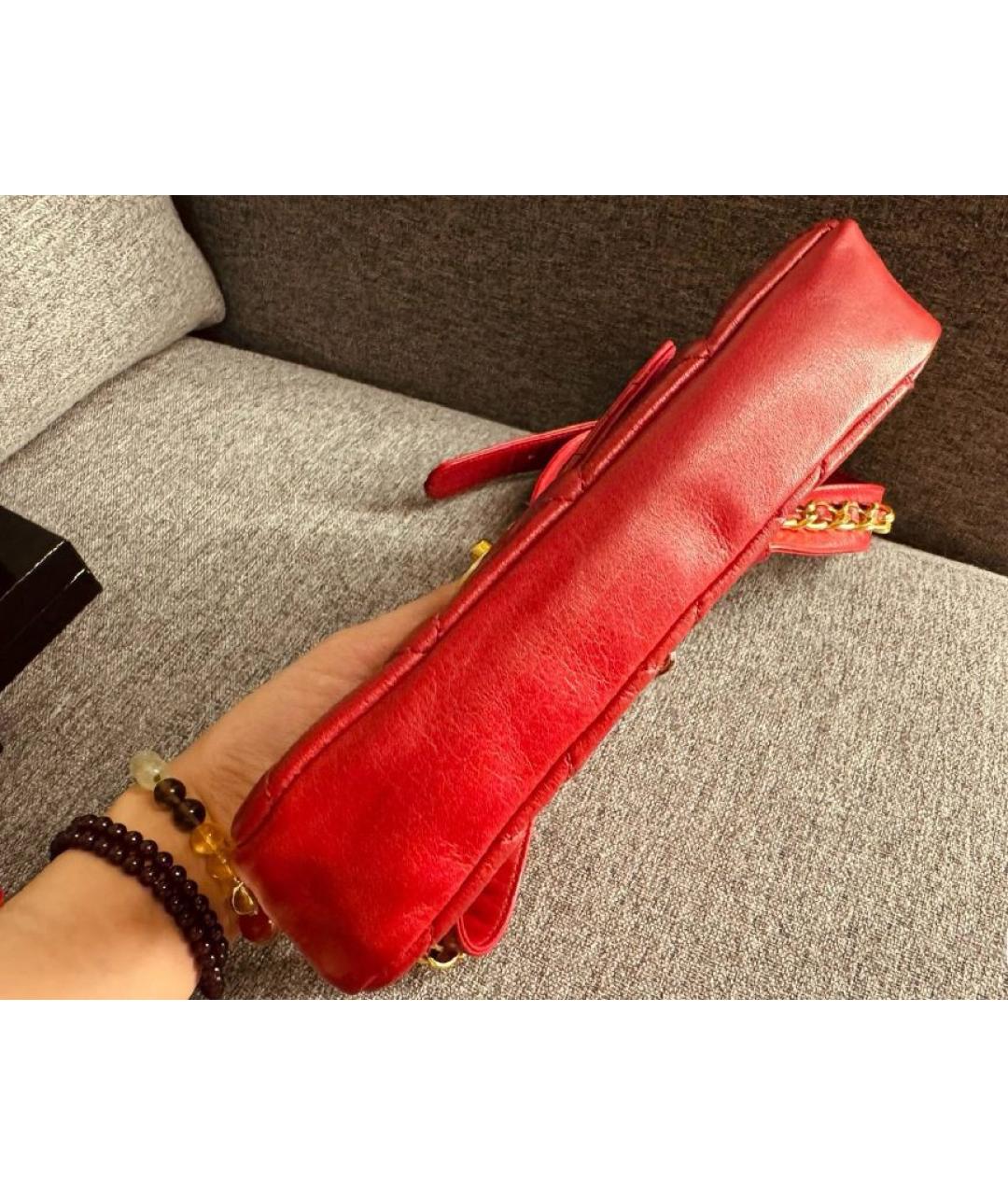 CHANEL Красная кожаная поясная сумка, фото 4