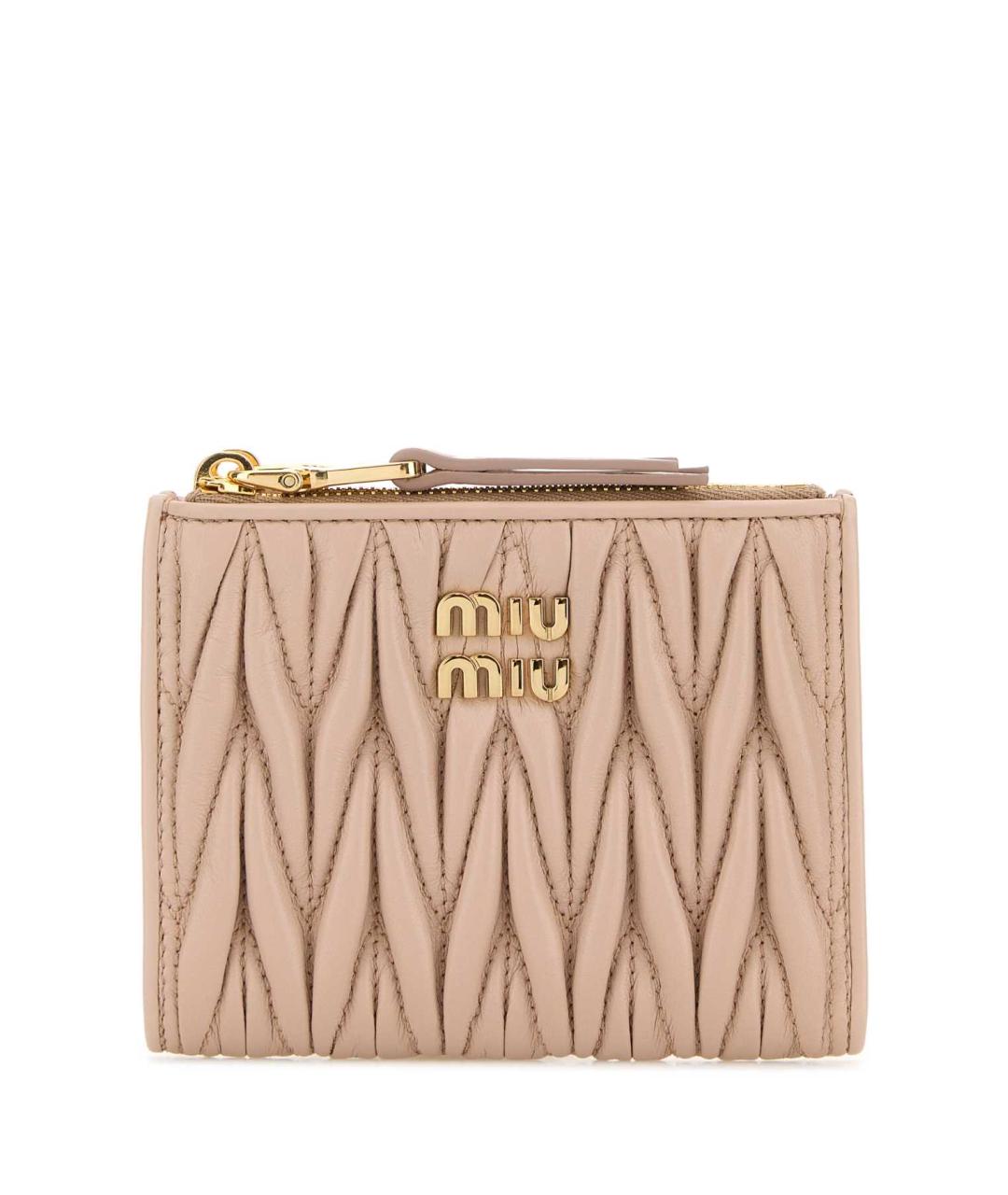 MIU MIU Розовый кожаный кошелек, фото 1