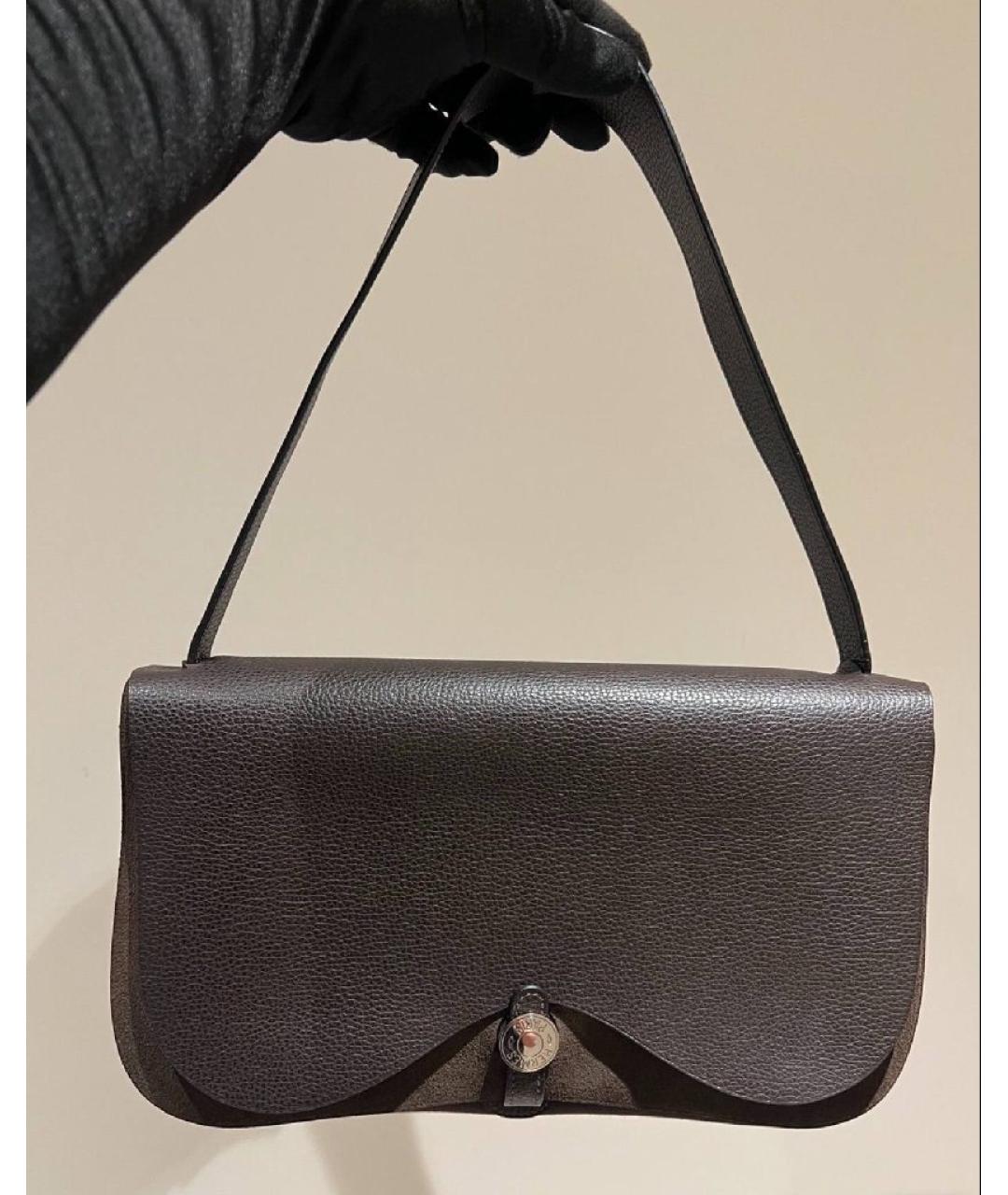 HERMES Черная замшевая сумка через плечо, фото 8