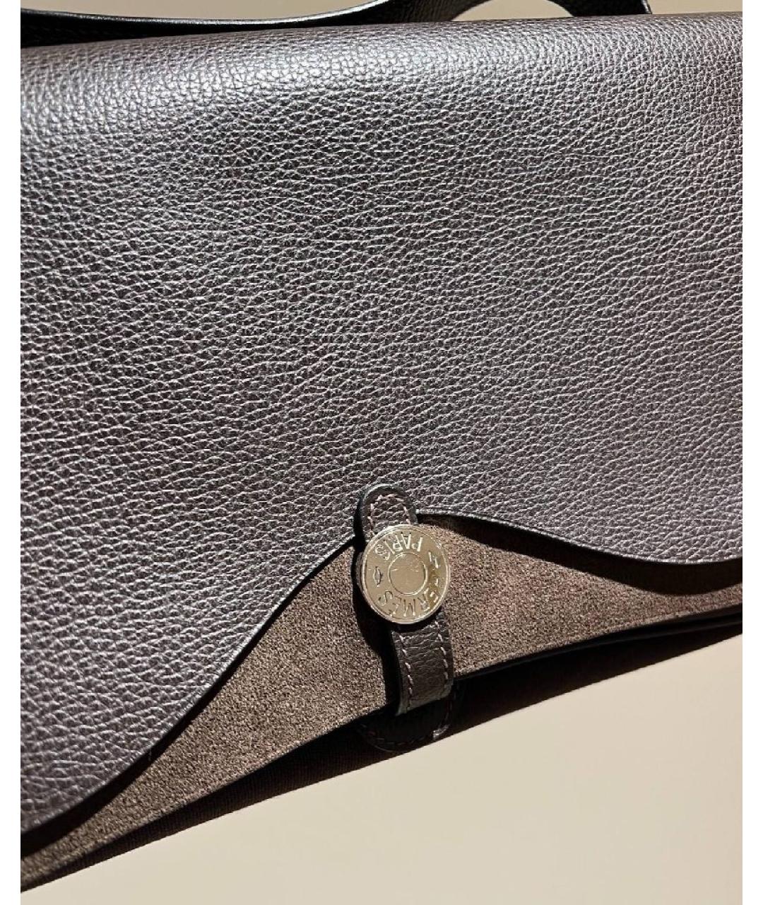 HERMES Черная замшевая сумка через плечо, фото 4