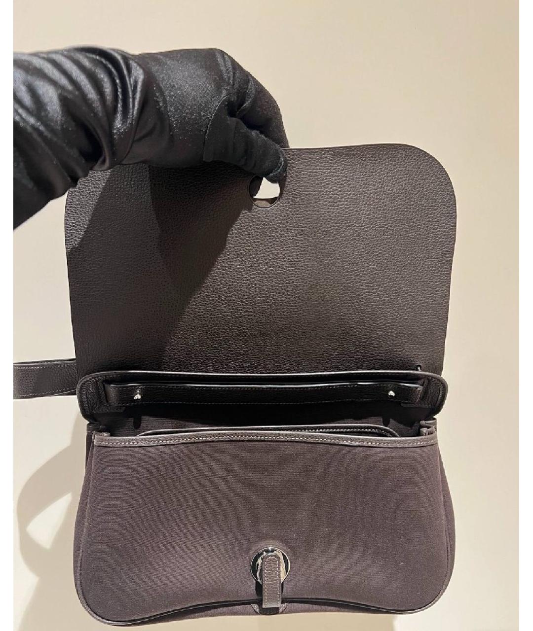 HERMES Черная замшевая сумка через плечо, фото 7