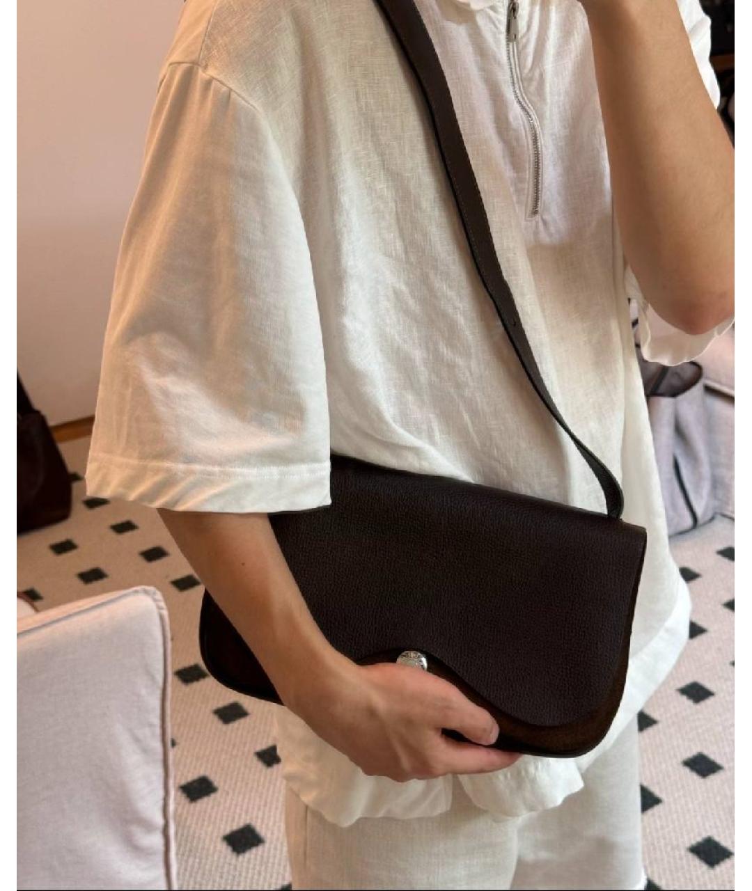 HERMES Черная замшевая сумка через плечо, фото 9