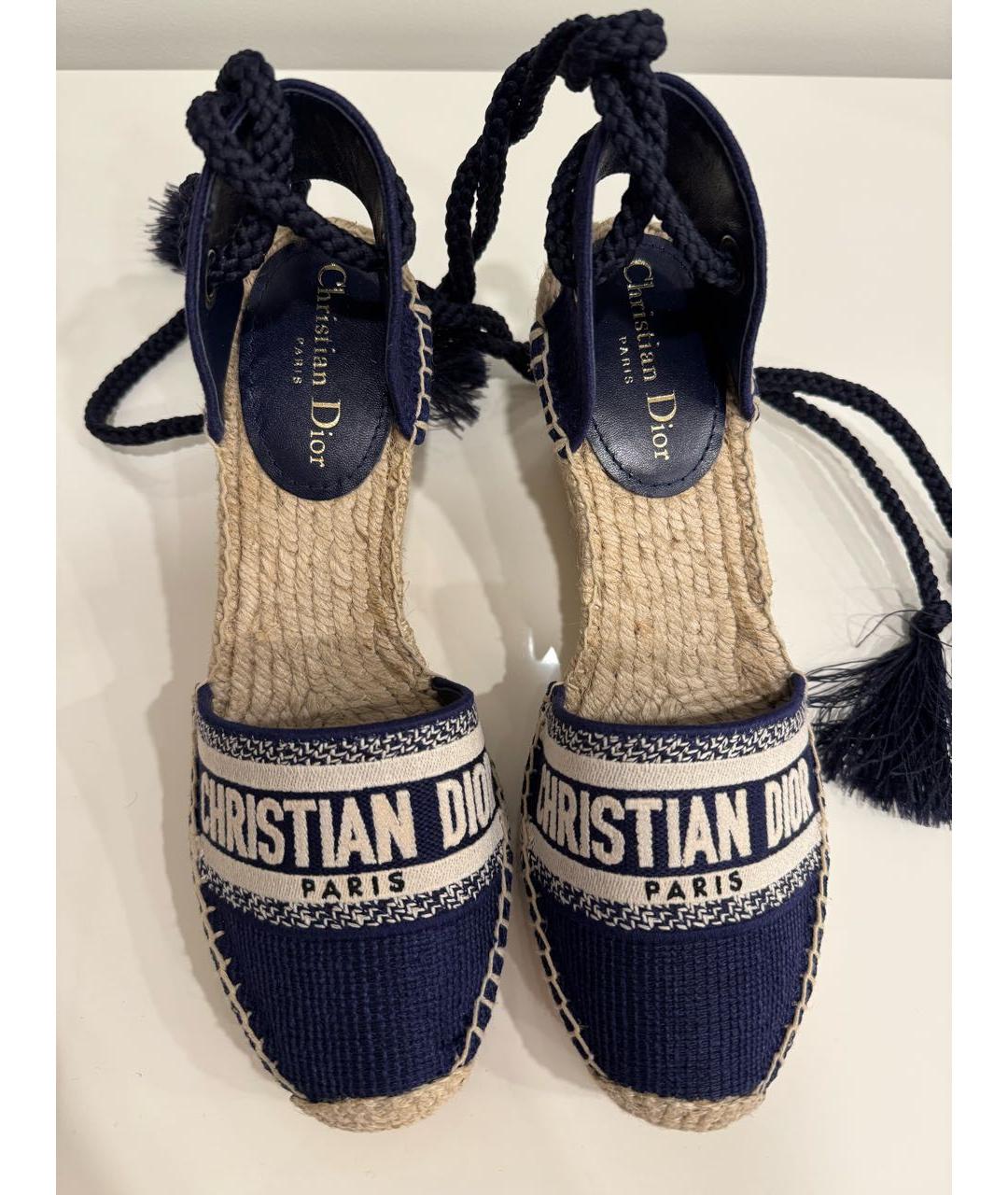 CHRISTIAN DIOR Темно-синие эспадрильи, фото 5