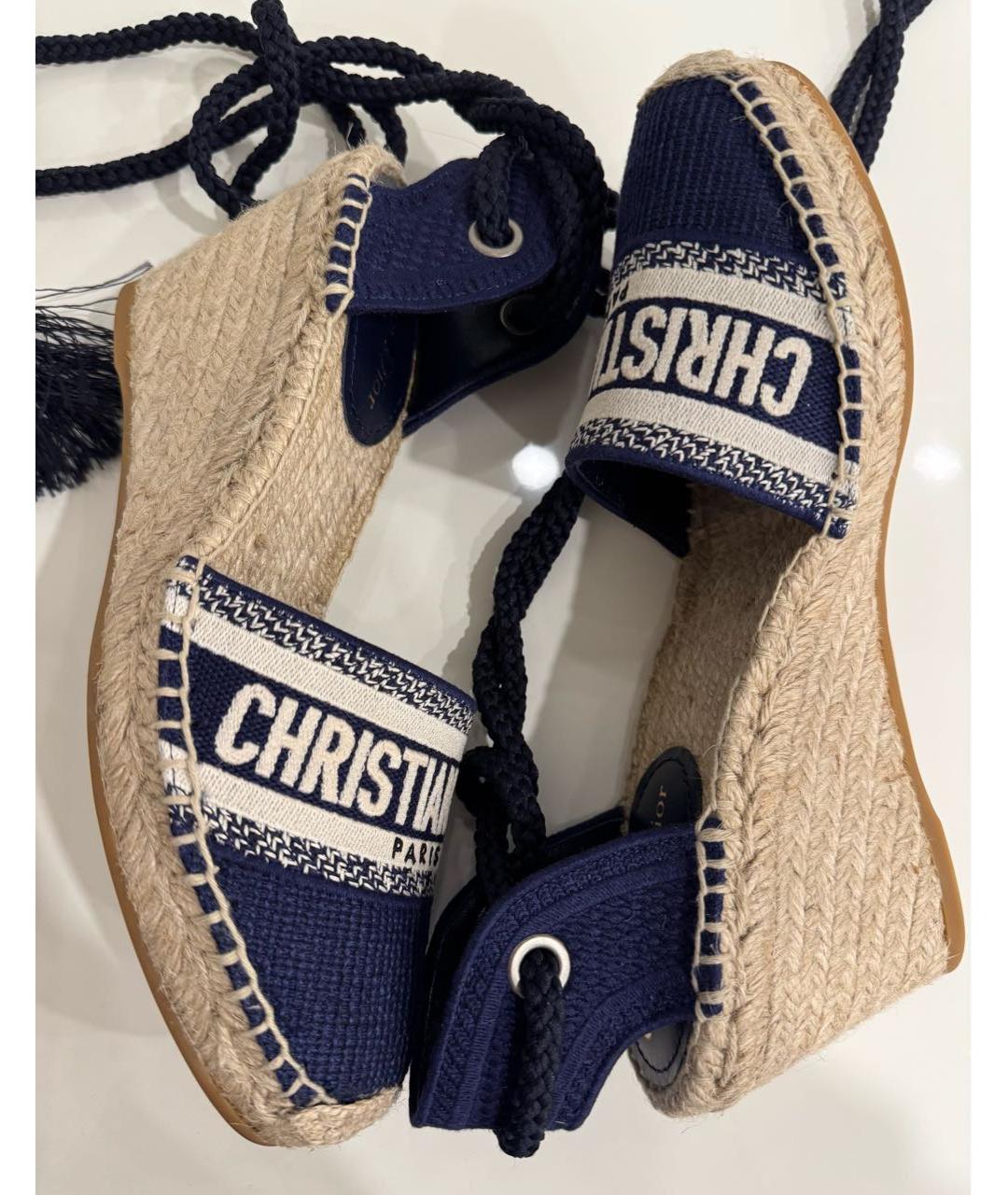 CHRISTIAN DIOR Темно-синие эспадрильи, фото 7