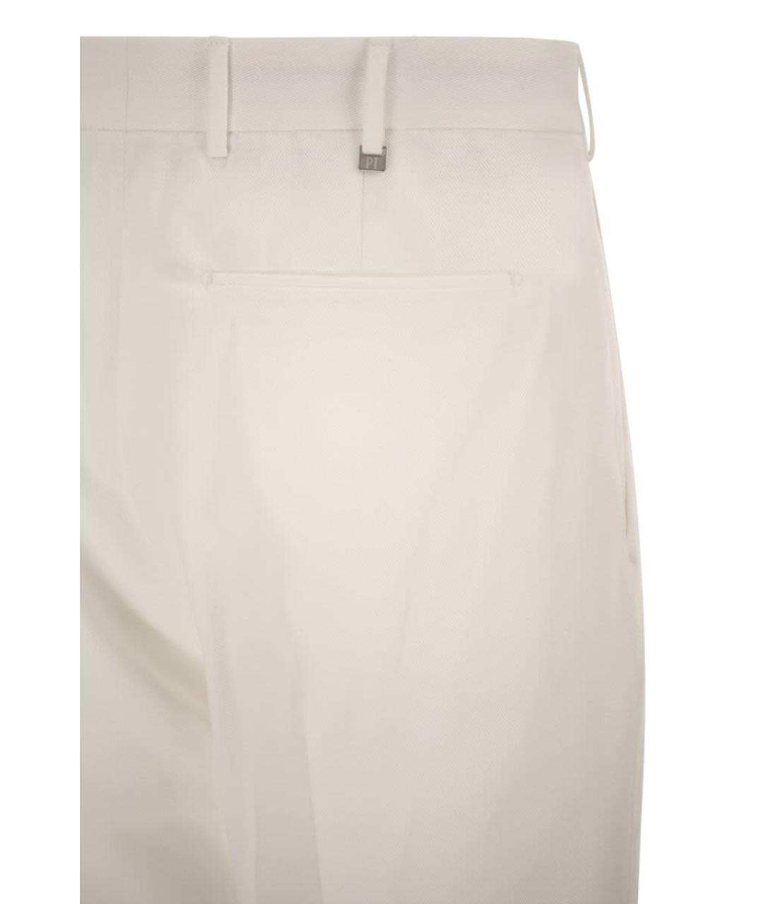 PT TORINO Белые хлопковые повседневные брюки, фото 4
