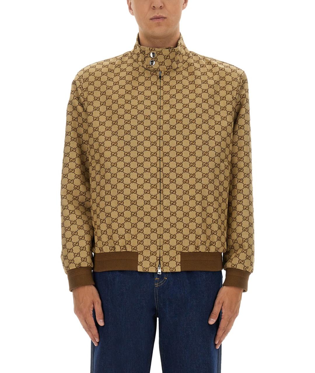 GUCCI Бежевая хлопковая куртка, фото 2