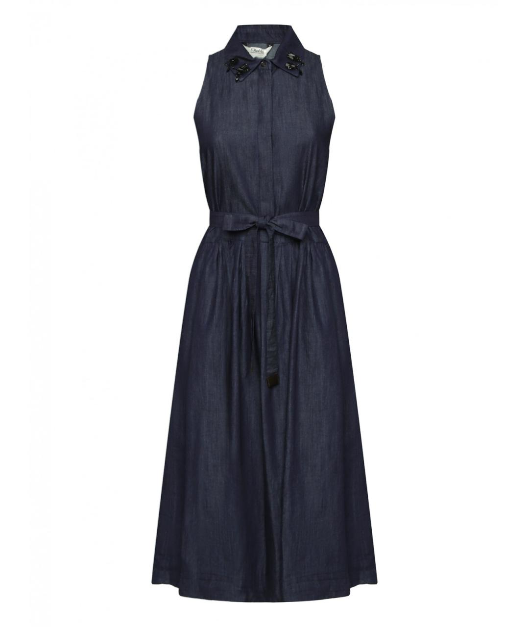 'S MAX MARA Синее хлопковое повседневное платье, фото 1