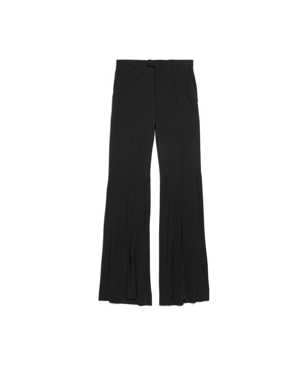 BALENCIAGA Черные вискозные прямые брюки, фото 1