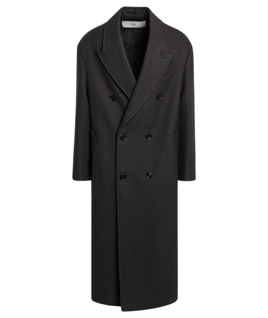 Ami Paris Серое шерстяное пальто, фото 1