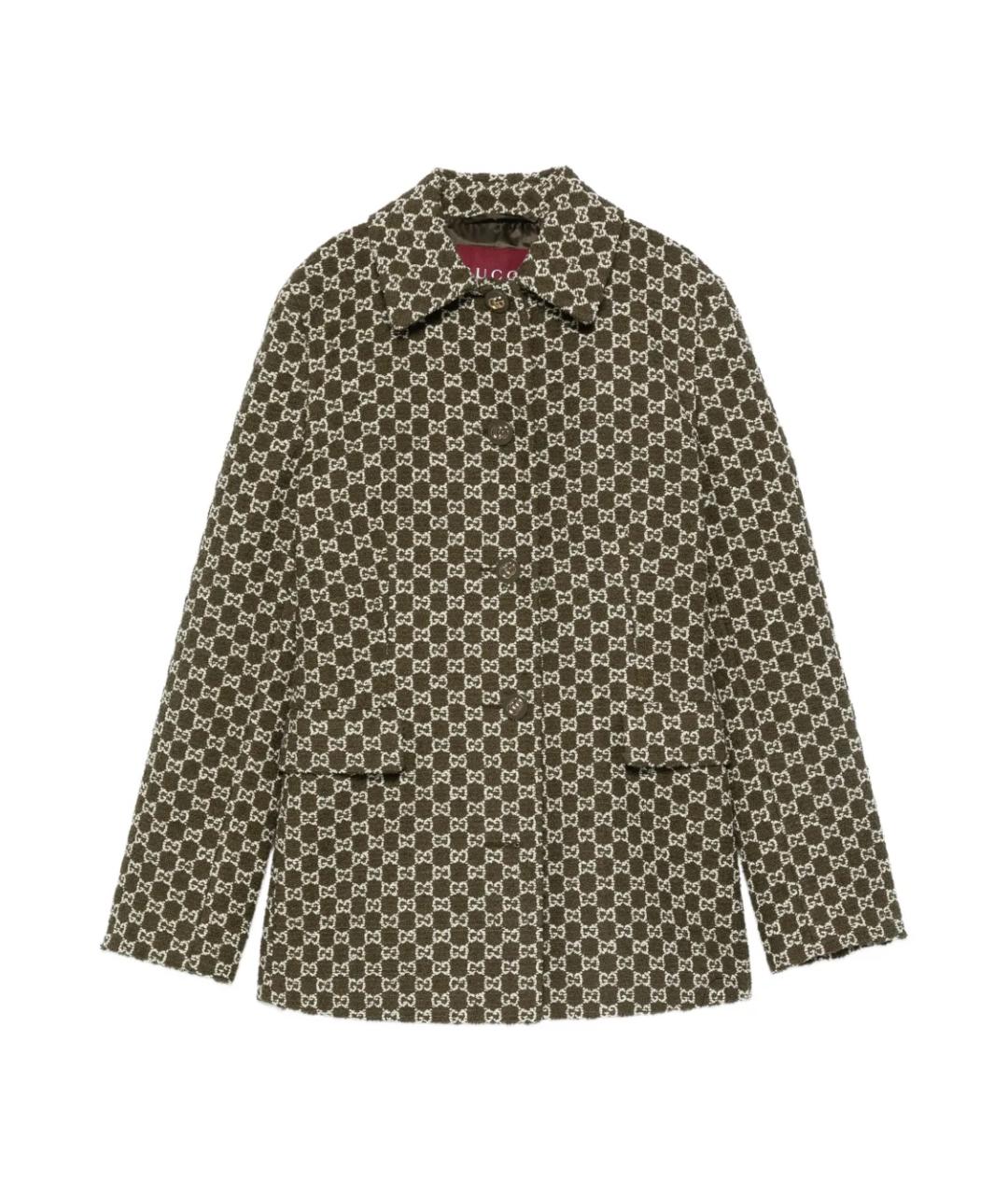 GUCCI Зеленый хлопковый жакет/пиджак, фото 1