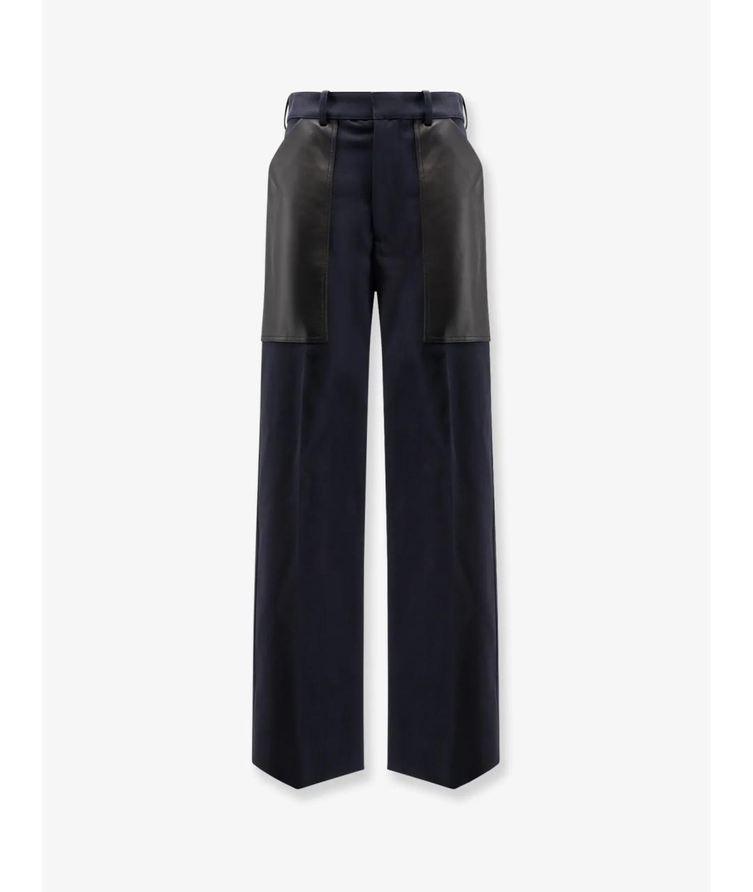 BOTTEGA VENETA Темно-синие шерстяные прямые брюки, фото 8