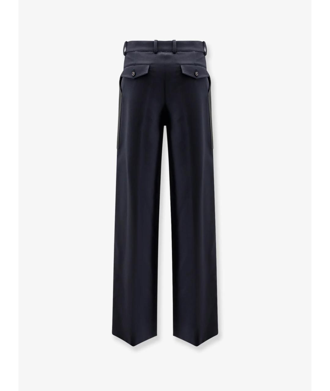 BOTTEGA VENETA Темно-синие шерстяные прямые брюки, фото 6