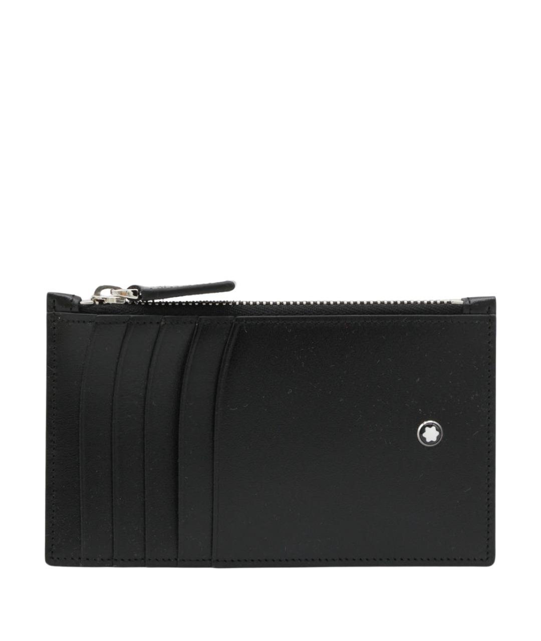 MONTBLANC Черный кожаный кошелек, фото 1
