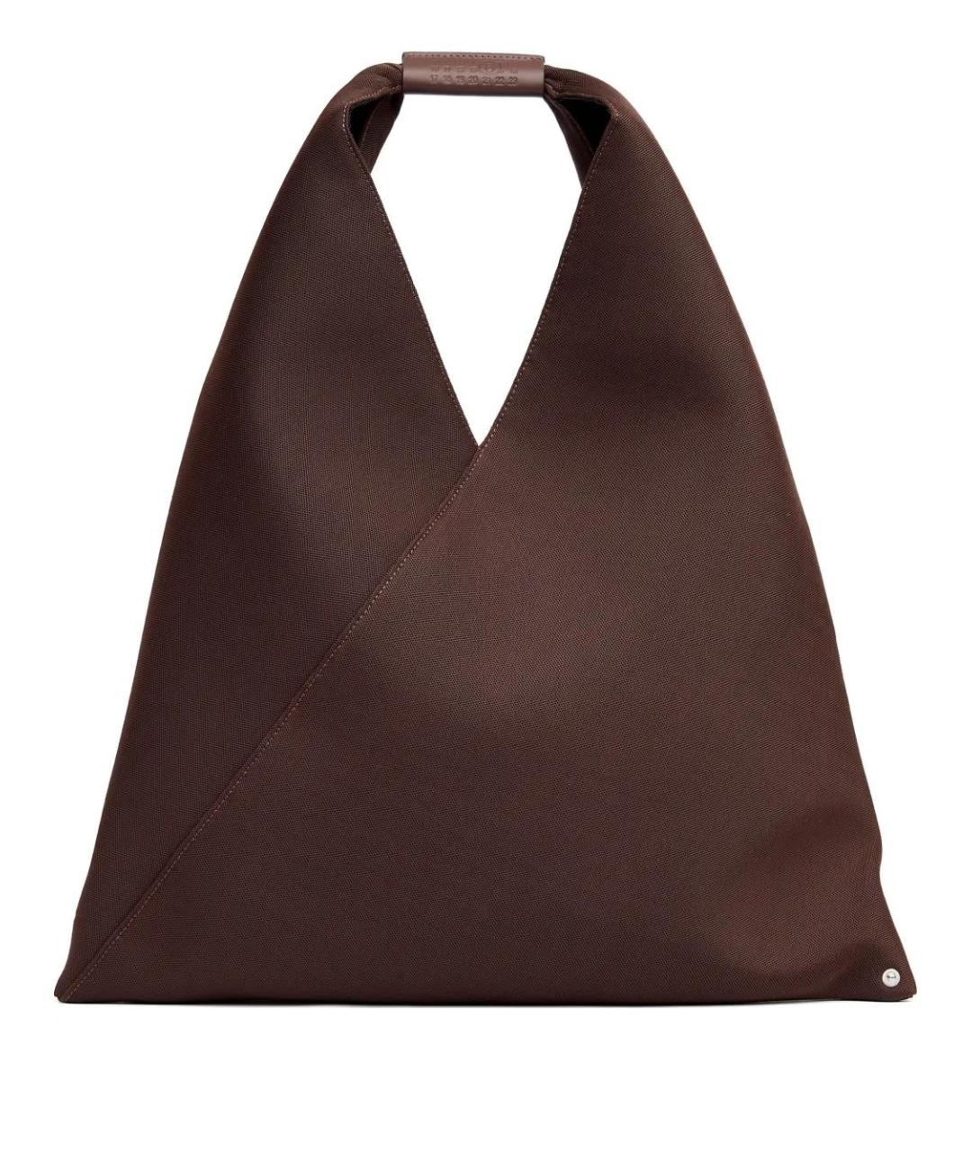 MM6 MAISON MARGIELA Коричневая синтетическая сумка с короткими ручками, фото 1