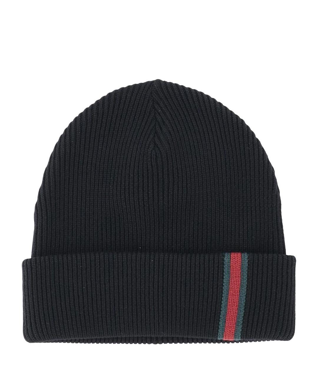 GUCCI Черная шерстяная шапка, фото 1