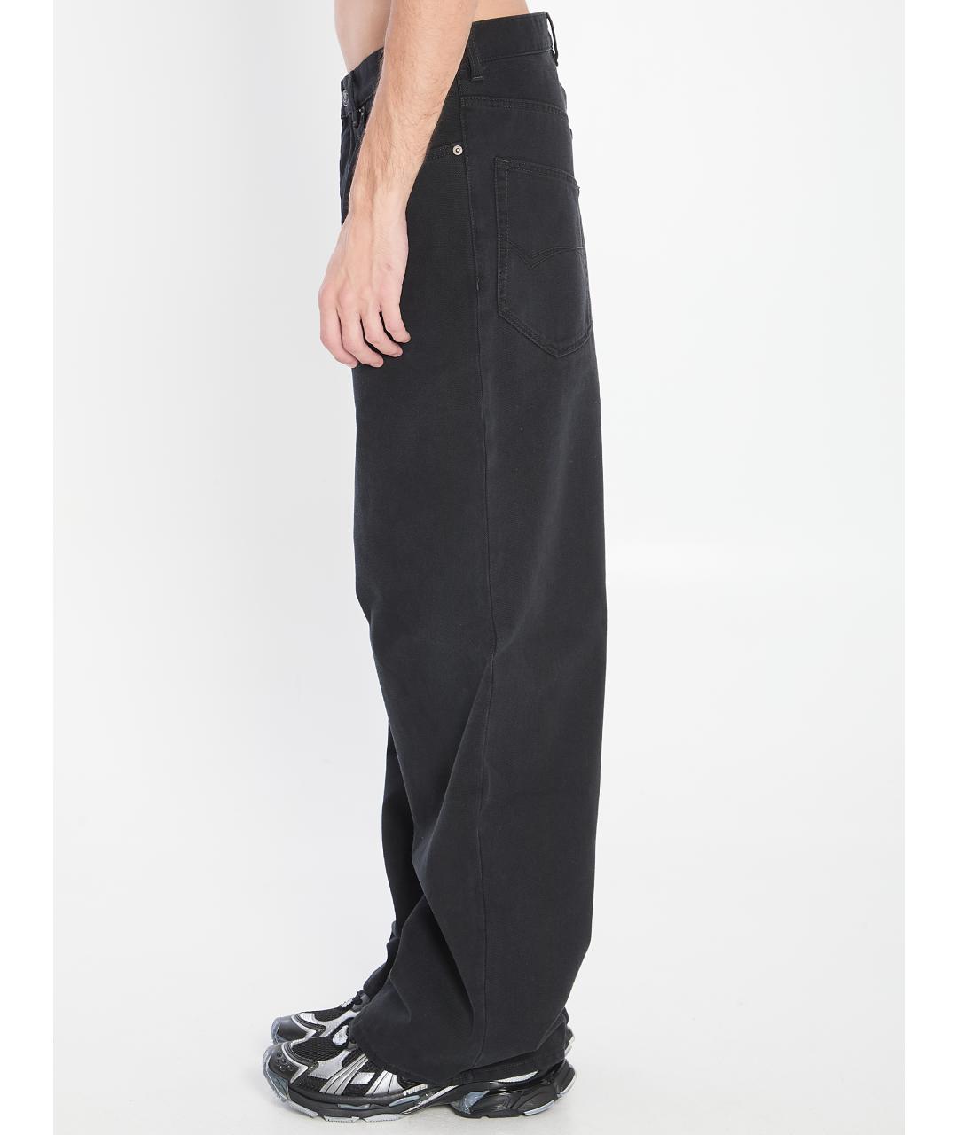 BALENCIAGA Черные хлопковые повседневные брюки, фото 3