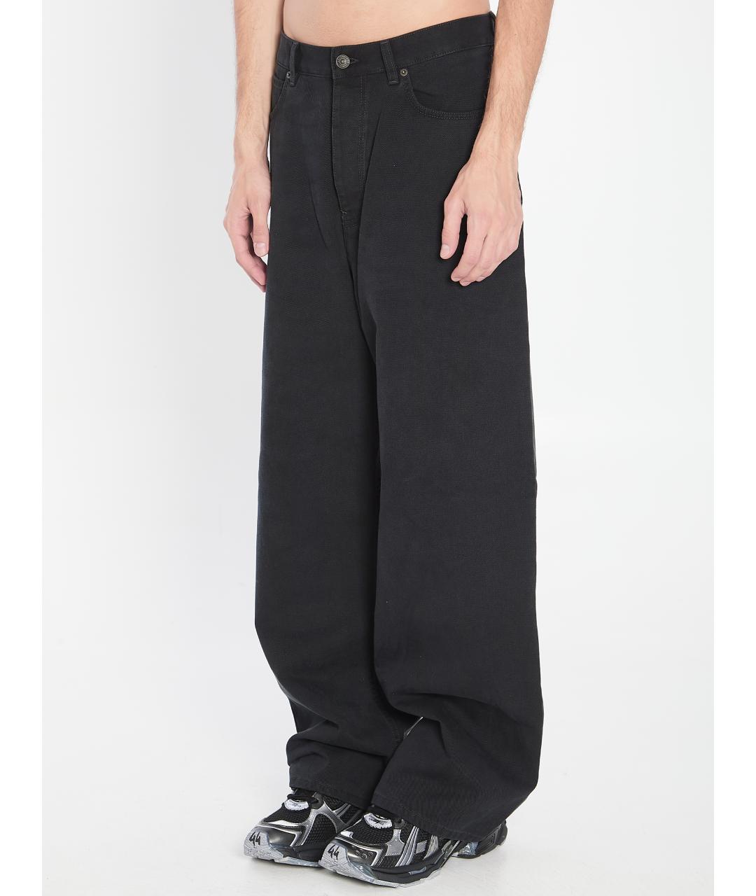 BALENCIAGA Черные хлопковые повседневные брюки, фото 2