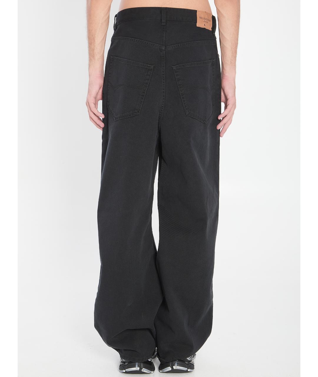 BALENCIAGA Черные хлопковые повседневные брюки, фото 4