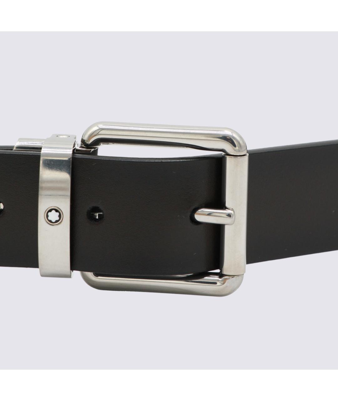 MONTBLANC Черный кожаный ремень, фото 2
