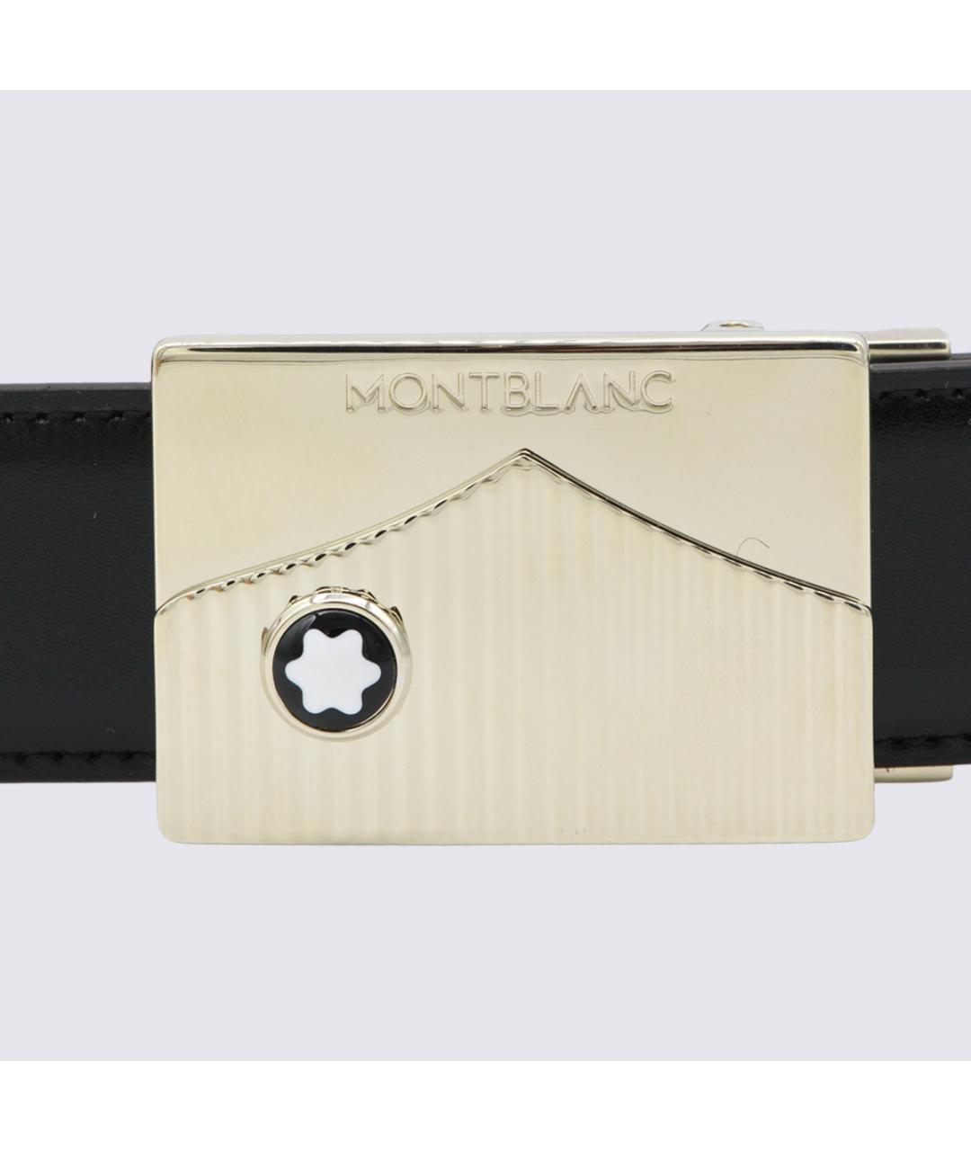 MONTBLANC Черный кожаный ремень, фото 2
