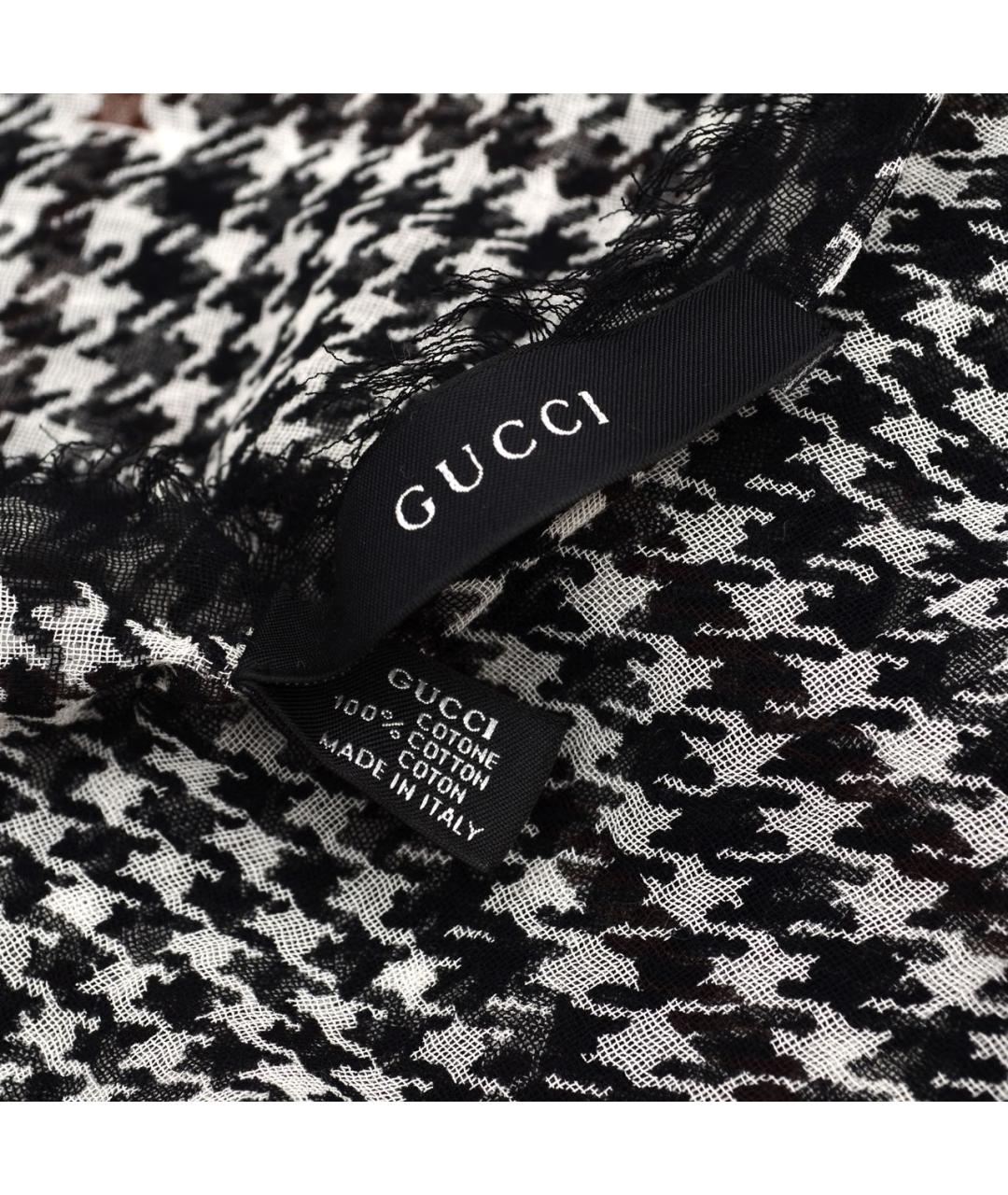 GUCCI Черный хлопковый платок, фото 3