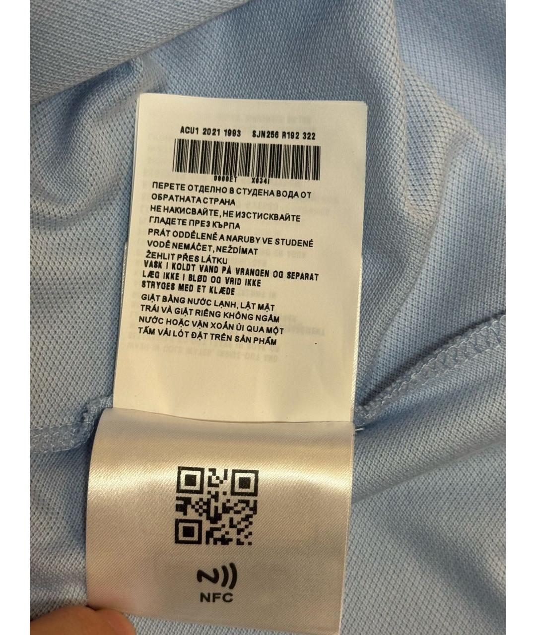 PRADA Голубое хлопковое поло с коротким рукавом, фото 8