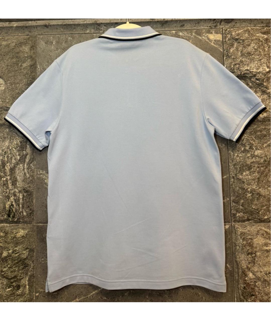 PRADA Голубое хлопковое поло с коротким рукавом, фото 2