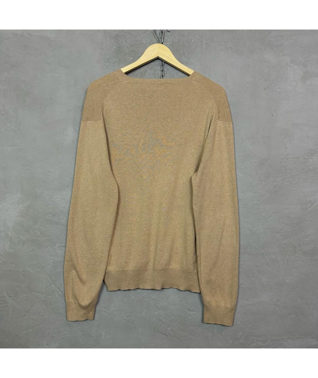 POLO RALPH LAUREN Бежевый хлопковый джемпер / свитер, фото 3