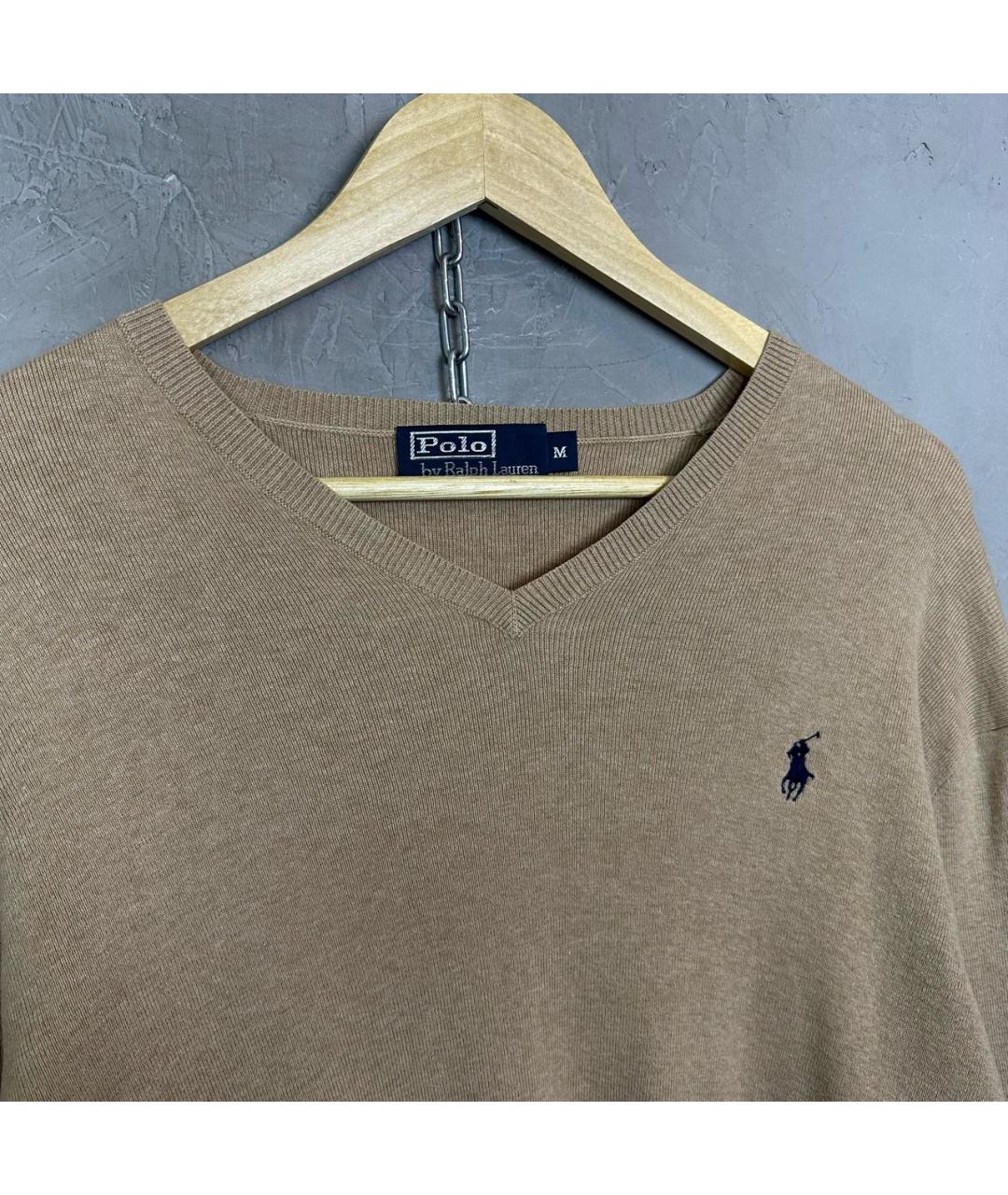 POLO RALPH LAUREN Бежевый хлопковый джемпер / свитер, фото 2