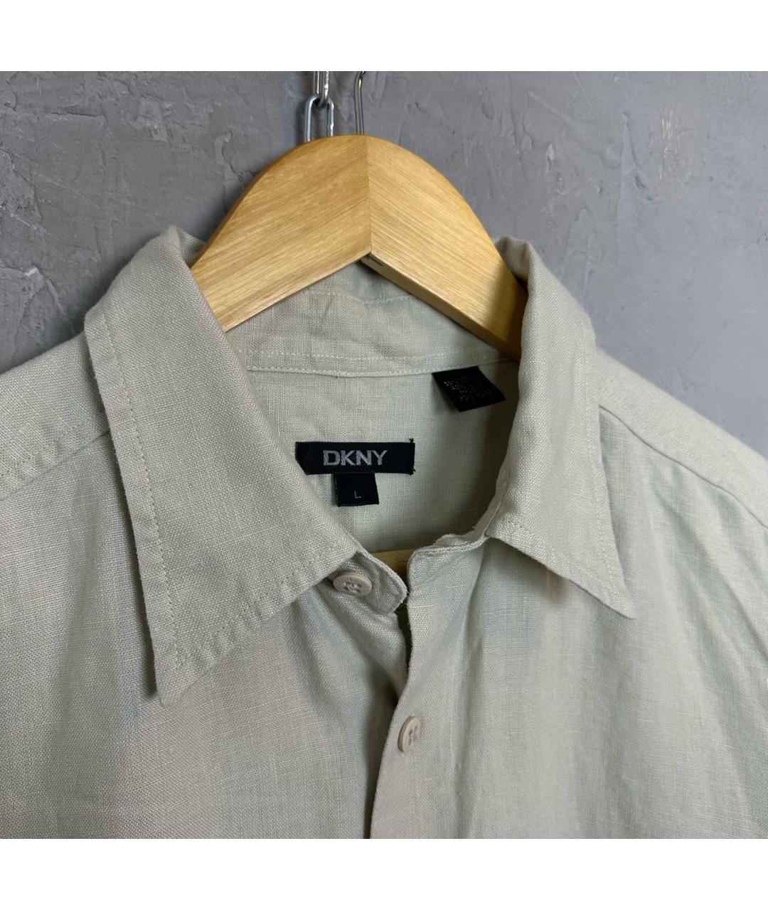 DKNY Бежевая льняная кэжуал рубашка, фото 4