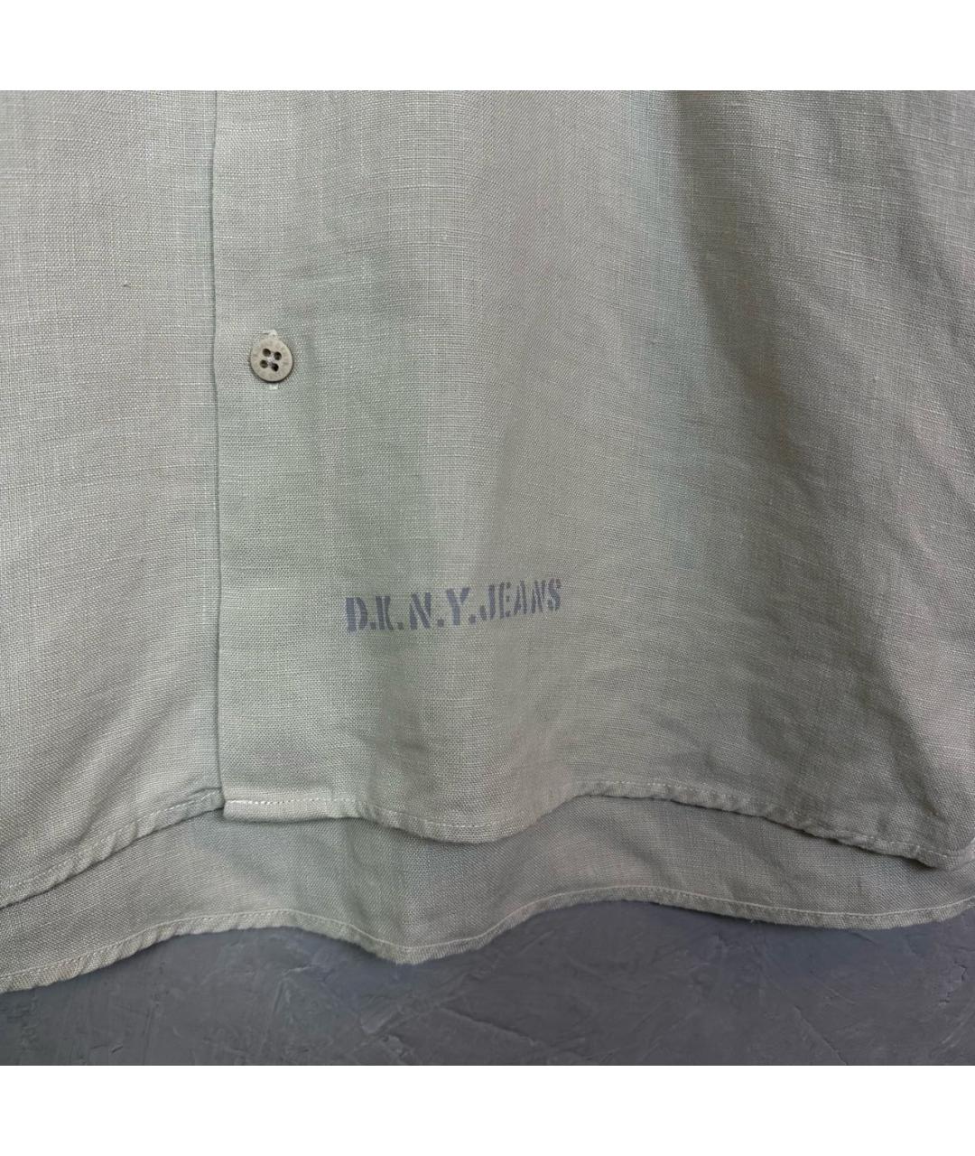 DKNY Бежевая льняная кэжуал рубашка, фото 3