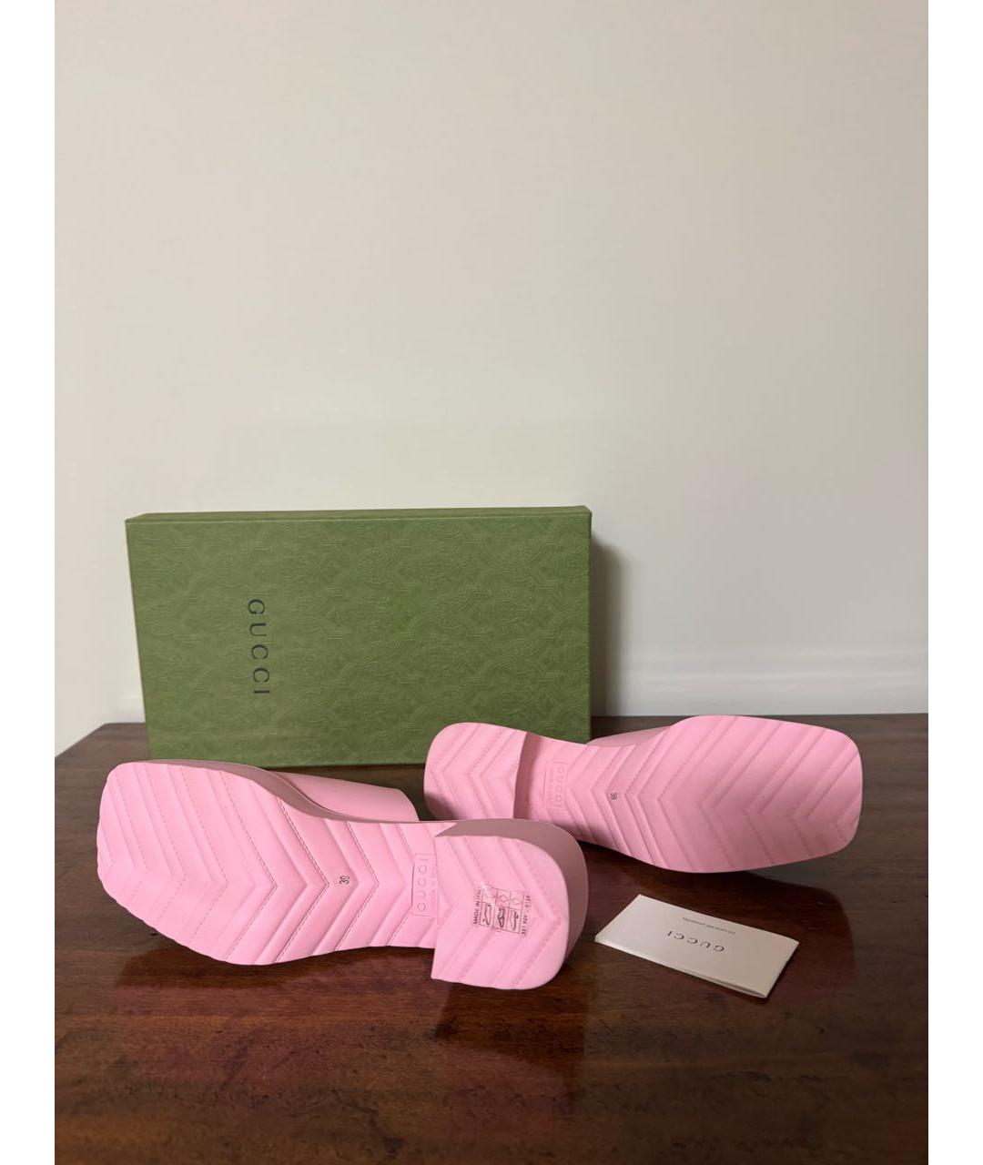 GUCCI Розовые резиновые мюли, фото 6
