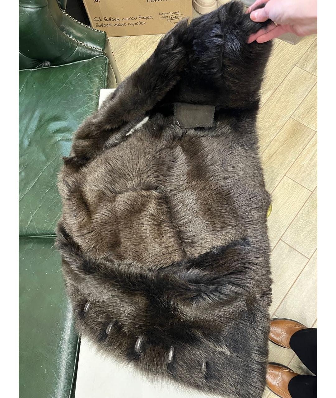 JOSEPH Коричневый меховой жилет, фото 4